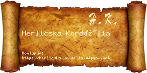 Herlicska Kordélia névjegykártya